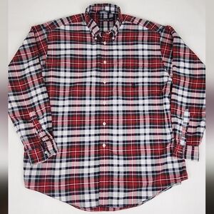 Vintage Nautica Plaid Holiday Button Down Pocket Shirt
